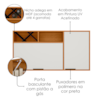 Armario Aereo 120 cm 2 Portas Nicho Adega Ravena Freijo Off Acetinado POLIMAN