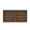 Armario Aereo 120 cm 2 Portas Vidro Etna Carvalho Oak Off White POLIMAN