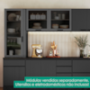 Armario Aereo 120 cm 2 Portas Vidro Etna Grafite POLIMAN