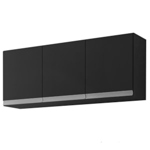 Armario Aereo 120 cm 3 Portas Andreia Preto REAJL Moveis Armario Aereo 120 cm 3 Portas Andreia Preto REAJL Moveis