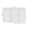 Armario Aereo 120 cm 3 Portas Unna Branco POLIMAN