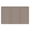 Armario Aereo 120 cm 3 Portas Unna Gris POLIMAN