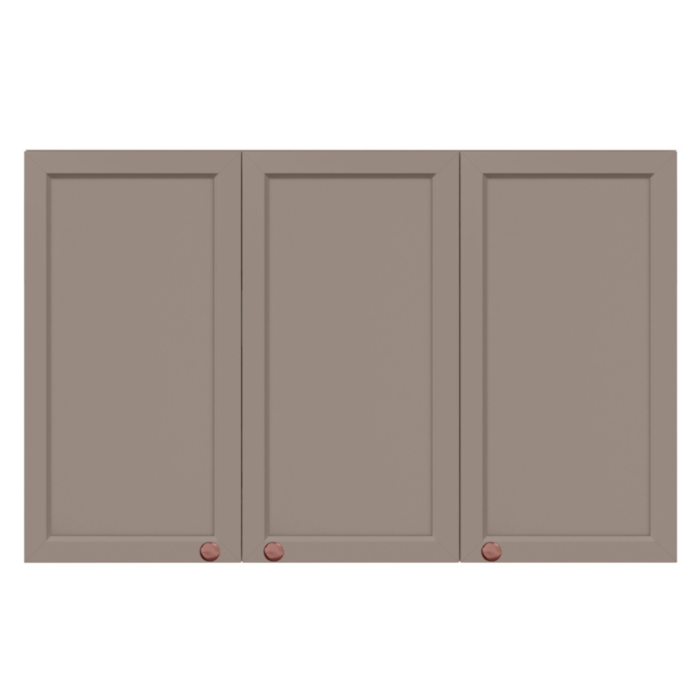 Armario Aereo 120 cm 3 Portas Unna Gris POLIMAN