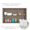 Armario Aereo 120 cm 3 Portas Unna Gris POLIMAN