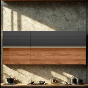 Armario Aereo 120 cm E Armario Aereo 60 cm MDF Proenca Nogueira Carbono Prime Demartez