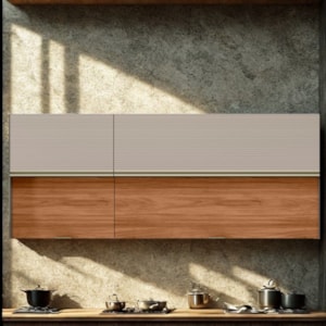 Armario Aereo 120 cm E Armario Aereo 60 cm MDF Proenca Nogueira Nude Prime Demartez