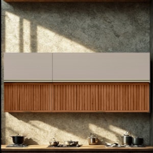 Armario Aereo 120 cm E Armario Aereo 60 cm Ripado Proenca Nogueira Nude Prime Demartez