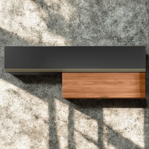 Armario Aereo 120 cm E Armario Aereo 80 cm MDF Proenca Nogueira Carbono Prime Demartez