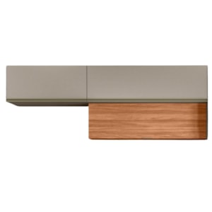 Armario Aereo 120 cm E Armario Aereo 80 cm MDF Proenca Nogueira Nude Prime Demartez