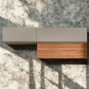 Armario Aereo 120 cm E Armario Aereo 80 cm MDF Proenca Nogueira Nude Prime Demartez