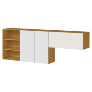 Armario Aereo 120 cm E Armario Aereo Basculante 80 cm Cinamomo Branco ARMoveis
