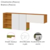Armario Aereo 120 cm E Armario Aereo Basculante 80 cm Cinamomo Branco ARMoveis