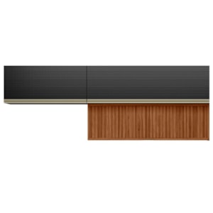 Armario Aereo 120 cm RP E Armario Aereo 80 cm MDF Proenca Nogueira Carbono Prime Demartez