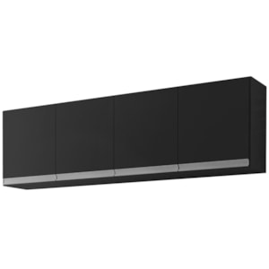 Armario Aereo 160 cm 4 Portas Andreia Preto REAJL Moveis Armario Aereo 160 cm 4 Portas Andreia Preto REAJL Moveis