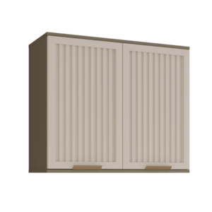 Armario Aereo 2 Porta Ripadas MDF 80 cm Connect C86 Duna Cristal Henn