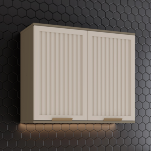 Armario Aereo 2 Porta Ripadas MDF 80 cm Connect C86 Duna Cristal Henn