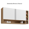 Armario Aereo 2 Portas 105 cm Vanessa Amendoa Branco REAJL Moveis