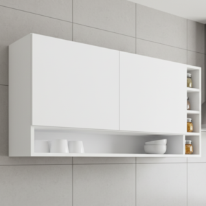 Armario Aereo 2 Portas 105 cm Vanessa Branco REAJL Moveis