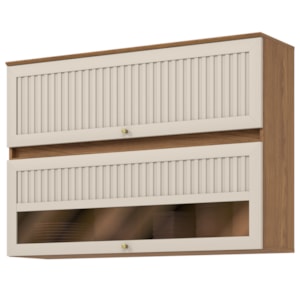 Armario Aereo 2 Portas 120 cm MDP Requinte C631 Nature Areia Henn
