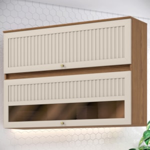 Armario Aereo 2 Portas 120 cm MDP Requinte C631 Nature Areia Henn