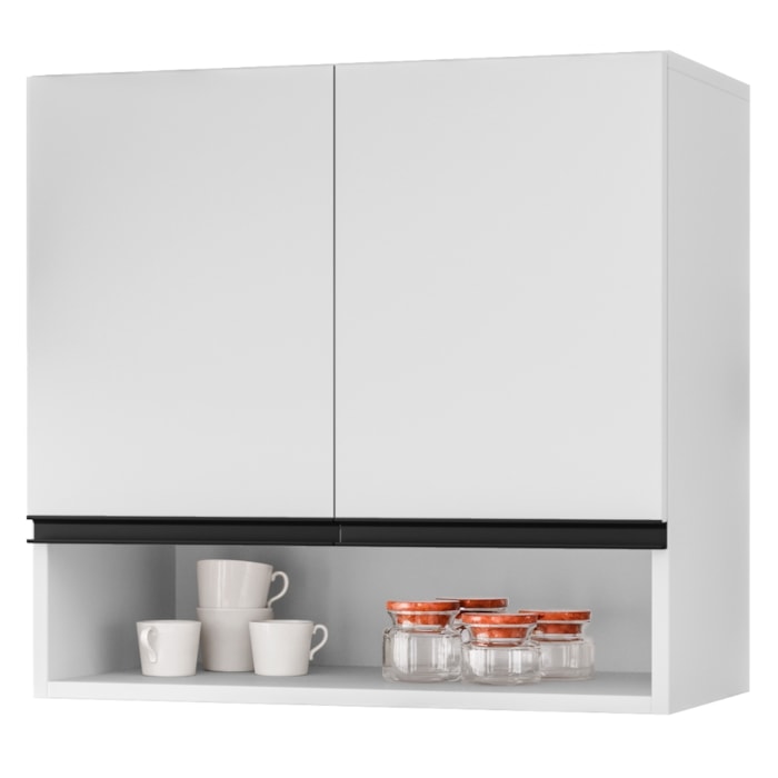 Armario Aereo 2 Portas 60 cm Islandia Branco RUDK