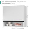 Armario Aereo 2 Portas 60 cm Islandia Branco RUDK