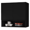 Armario Aereo 2 Portas 60 cm Islandia Preto RUDK