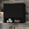 Armario Aereo 2 Portas 60 cm Islandia Preto RUDK