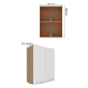 Armario Aereo 2 Portas 60 cm MDP CZ3141 Freijo Branco Tecno Mobili