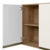 Armario Aereo 2 Portas 60CM Em MDF Kali Premium 12205x6 Carvalho Rust Branco Nicioli