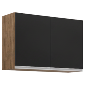 Armario Aereo 2 Portas 80 cm BP Isis Freijo Preto Eratto Moveis