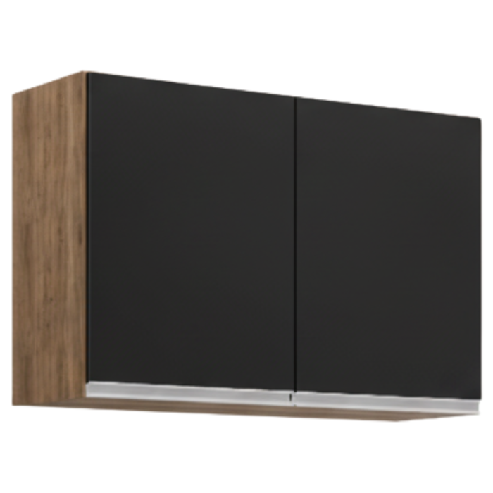 Armario Aereo 2 Portas 80 cm BP Isis Freijo Preto Eratto Moveis