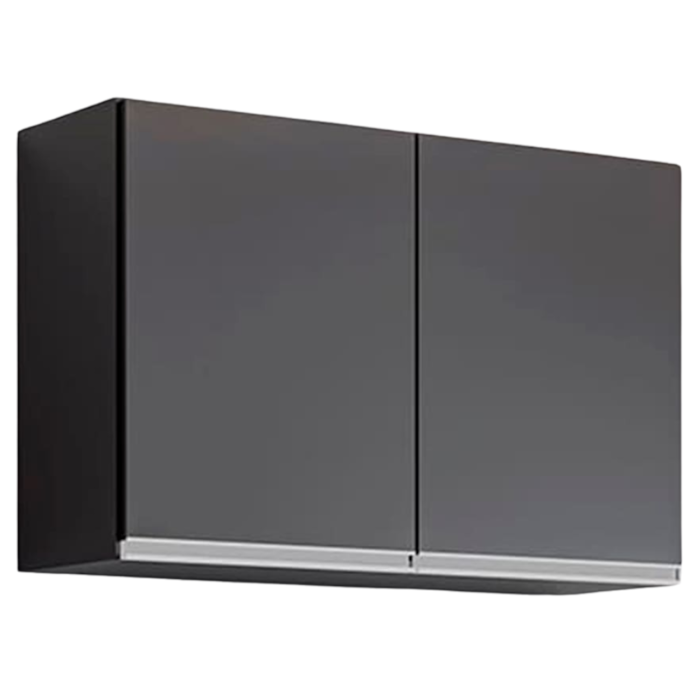 Armario Aereo 2 Portas 80 cm BP Isis Preto Eratto Moveis