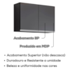 Armario Aereo 2 Portas 80 cm BP Isis Preto Eratto Moveis