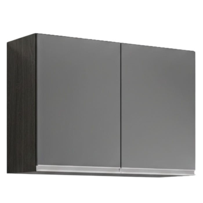 Armario Aereo 2 Portas 80 cm BP Isis Preto Grafite Eratto Moveis