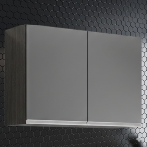 Armario Aereo 2 Portas 80 cm BP Isis Preto Grafite Eratto Moveis