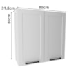 Armario Aereo 2 Portas 80 cm MDF CZ3314 Branco Tecno Mobili