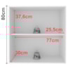 Armario Aereo 2 Portas 80 cm MDF CZ3314 Branco Tecno Mobili