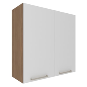 Armario Aereo 2 Portas 80 cm MDP CZ3115 Freijo Branco Tecno Mobili