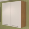 Armario Aereo 2 Portas 80 cm MDP CZ3115 Freijo Branco Tecno Mobili