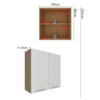 Armario Aereo 2 Portas 80 cm MDP CZ3115 Freijo Branco Tecno Mobili