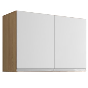 Armario Aereo 2 Portas 80cm Andreia Amendoa Branco REAJL Moveis