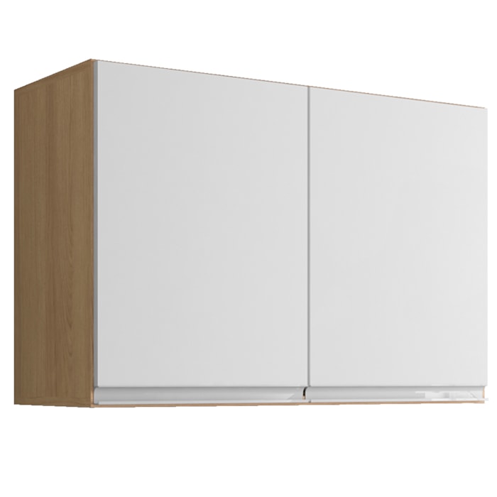 Armario Aereo 2 Portas 80cm Andreia Amendoa Branco REAJL Moveis