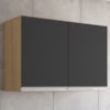 Armario Aereo 2 Portas 80cm Andreia Amendoa Preto REAJL Moveis