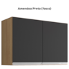 Armario Aereo 2 Portas 80cm Andreia Amendoa Preto REAJL Moveis