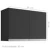 Armario Aereo 2 Portas 80cm Andreia Preto REAJL Moveis