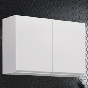 Armario Aereo 2 Portas BP 80 cm Isis Branco Eratto Moveis