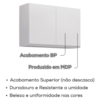 Armario Aereo 2 Portas BP 80 cm Isis Branco Eratto Moveis