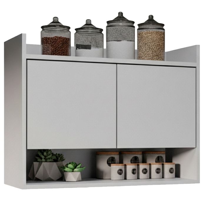 Armario Aereo 2 Portas BP Cecilia 71 cm Branco Eratto Moveis