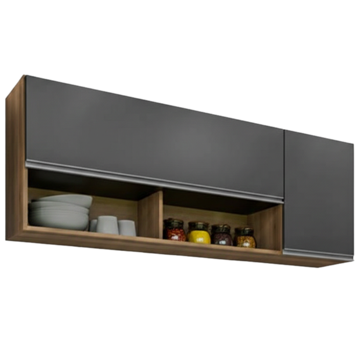 Armario Aereo 2 Portas BP Maya 150 cm Freijo Grafite Eratto Moveis